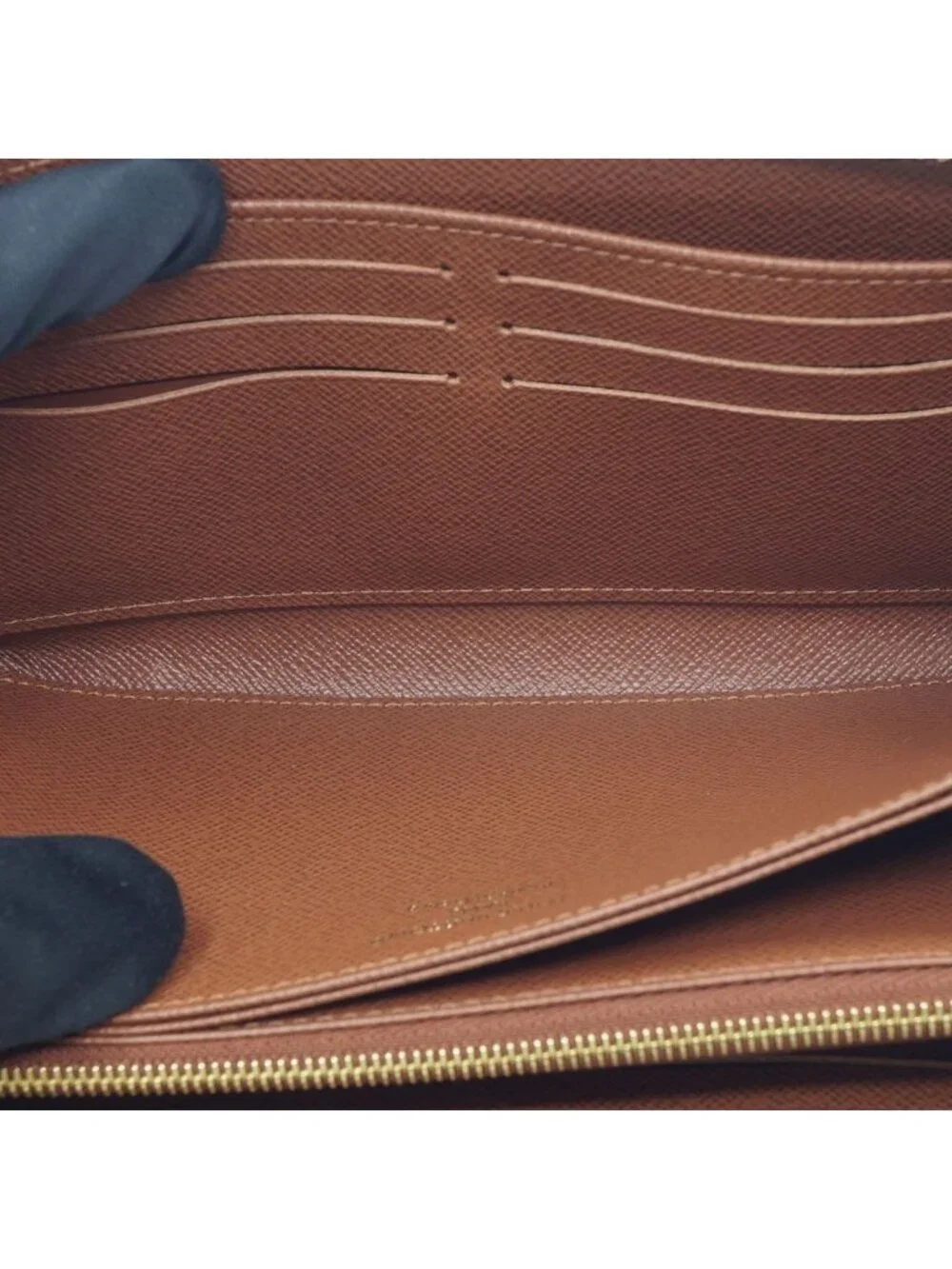 Louis Vuitton Zippy Wallet Coin Purse Brown Monogram Gold